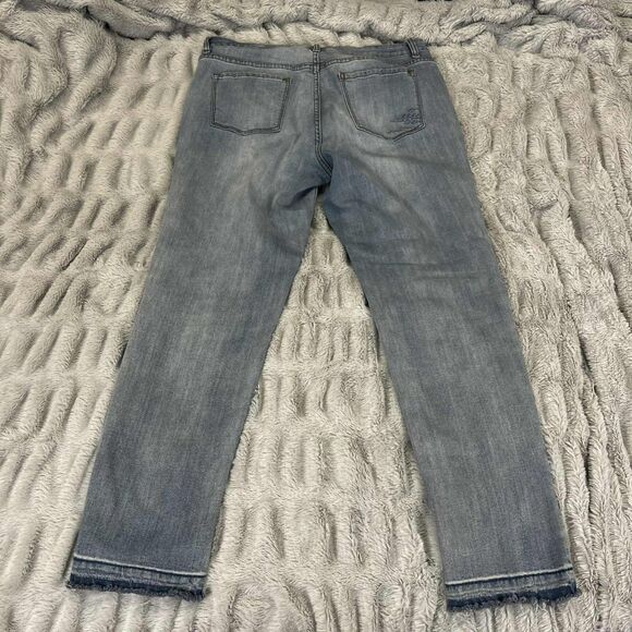 Vintage America Blues Jeans Women 6/28 Slim Straight Embroidered Distressed Boho - Picture 2 of 11